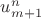 $u^n_{m+1}$