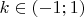 $k\in (-1;1)$