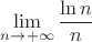 $$\lim_{n\to +\infty} \frac{\ln n}{n}$$