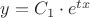 $y=C_1\cdot e^{tx}$