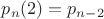 $p_n(2)=p_{n-2}$