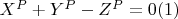 $X^P + Y^P-Z^P =0\engo(1)$