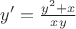$y' = \frac{{y^2+x}}{xy}$