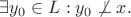 $\exists y_0 \in L: y_0 \not \perp x.$