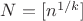 $N=[n^{1/k}]$