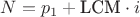 $N = p_1 + \text{LCM} \cdot i$