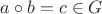 $a\circ b=c\in G$