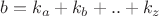 $b=k_{a}+k_{b}+..+k_{z}$