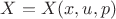 $X=X(x,u,p)$