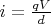 $i=\frac{qV}{d}$