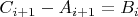 $C_{i+1}-A_{i+1}=B_i$