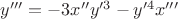 $y'''=-3x''y'^3-y'^4x'''$