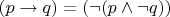 $(p \to q) = (\lnot (p \land \lnot q))$