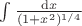 $\int \frac{{\rm d} x}{(1+x^2)^{1/4}}$