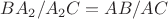 $BA_2/A_2C=AB/AC$