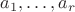 $a_1,\ldots,a_r$