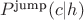 $P^{\text{jump}}(c | h)$
