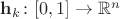 $\mathbf h_k\colon[0,1]\to\mathbb R^n$