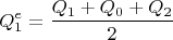 $$Q_1^e=\frac{Q_1+Q_0+Q_2}{2}$$