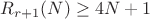 $R_{r+1}(N) \geq 4N+1$
