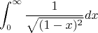 $$\int_{0}^{\infty} \frac 1 {\sqrt {(1 - x)^2}} dx$$