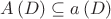 $A \left(D \right) \subseteq a\left(D \right)$ $A \left(D \right) \subseteq a\left(D \right)$