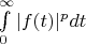 $\int\limits_{0}^{\infty}|f(t)|^pdt$