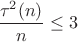 $\dfrac{\tau^2(n)}{n} \le 3$