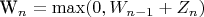 W_n = \max(0, W_{n-1} + Z_n)