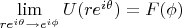$\lim\limits_{re^{i\theta}\rightarrow e^{i\phi}}U(re^{i\theta})=F(\phi)$