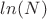 $ln(N)$