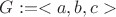 $G:=<a,b,c>$