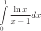 $$
\int\limits_0^1 {\frac{{\ln x}}
{{x - 1}}} dx
$$