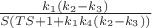$\frac{k_1(k_2-k_3)}{S(TS+1+k_1k_4(k_2-k_3))}$