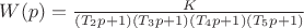 $W(p)=\frac{K}{(T_2p+1)(T_3p+1)(T_4p+1)(T_5p+1)}$