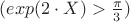 $(exp(2 \cdot X) > \frac{\pi}{3})$
