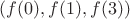 $(f(0),f(1),f(3))$