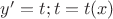 $y'  = t; t=t(x)$