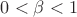 $0 < \beta < 1$