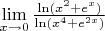 $\lim\limits_{x\to 0} \frac{\ln (x^2+e^x)}{\ln(x^4+e^{2x})}$