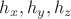 $h_{x}, h_{y}, h_{z}$