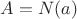 $A=N(a)$