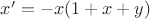 $x{}'=-x(1+x+y)$