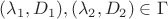 $(\lambda_1, D_1), (\lambda_2, D_2)\in \Gamma$ $(\lambda_1, D_1), (\lambda_2, D_2)\in \Gamma$
