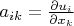 $a_{ik}=\frac {\partial u_i}{\partial x_k}$