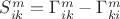 $S^{m}_{ik}=\Gamma^{m}_{ik}-\Gamma^{m}_{ki}$ $S^{m}_{ik}=\Gamma^{m}_{ik}-\Gamma^{m}_{ki}$