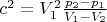 $c^2=V_1^2\frac{p_2-p_1}{V_1-V_2}$