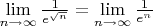 $\lim\limits_{n \to \infty}{\frac{1}{e^{\sqrt{n}}}}= \lim\limits_{n \to \infty}{\frac{1}{e^n}}$