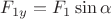 $F_{1y}=F_1\sin\alpha$