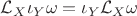$\mathcal L_X\iota_Y\omega=\iota_Y\mathcal L_X\omega$